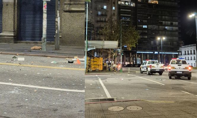 Escenas del desorden registrado abajo del Palacio Salvo