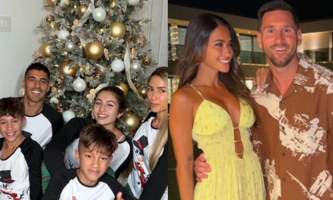 Las fotos navideñas de Luis Suárez y Lionel Messi