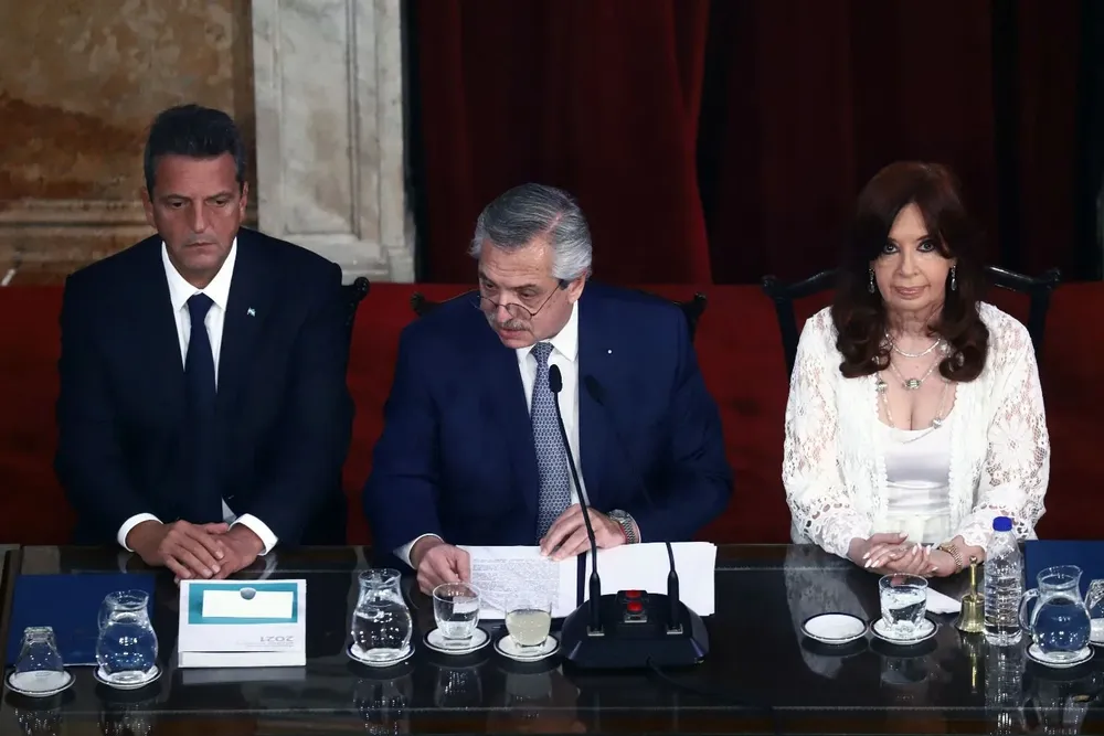 Sergio Massa, Alberto Fernández y Cristina Fernández