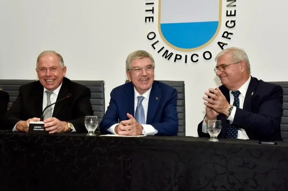 Gerardo Werthein, Thomas Bach y Mario Moccia