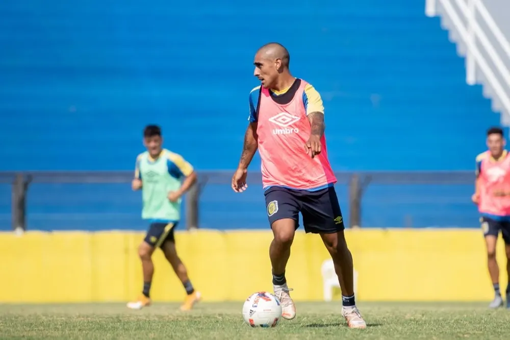 Zabala en un entrenamiento de Rosario Central