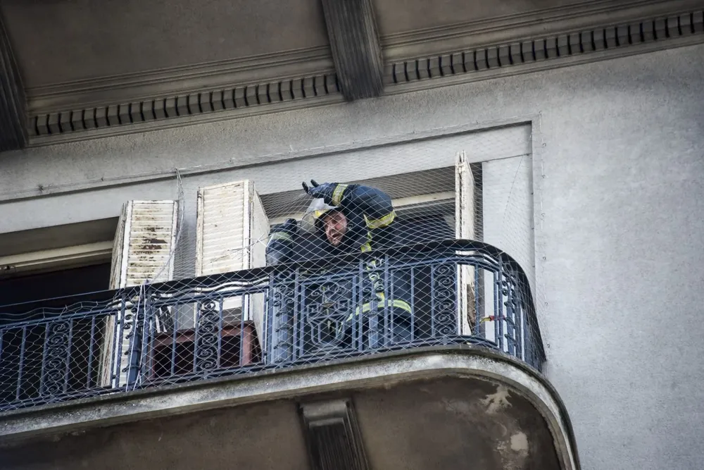 Balcón del Hotel Aramaya, en el Centro de Montevideo.
