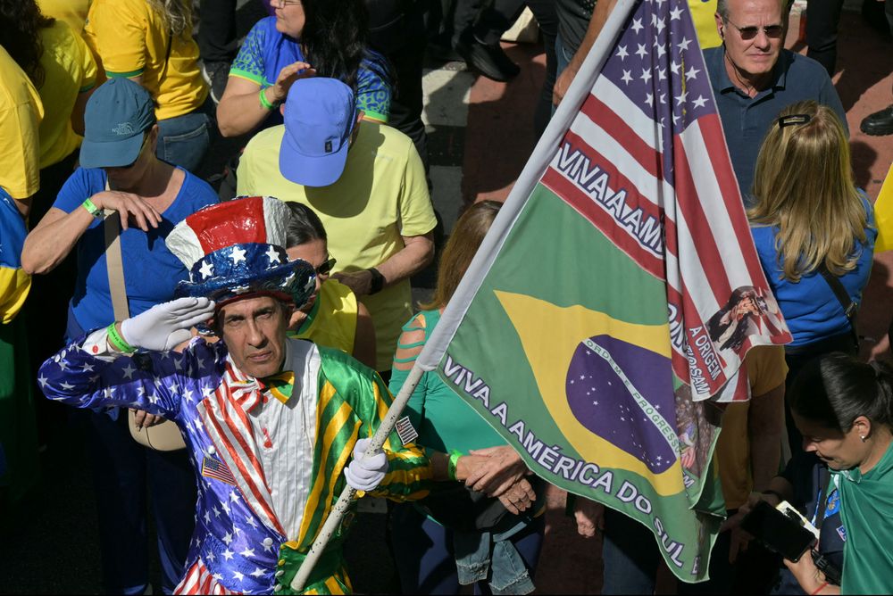 Protestas a favor de Jair Bolsonaro en Brasil. AFP