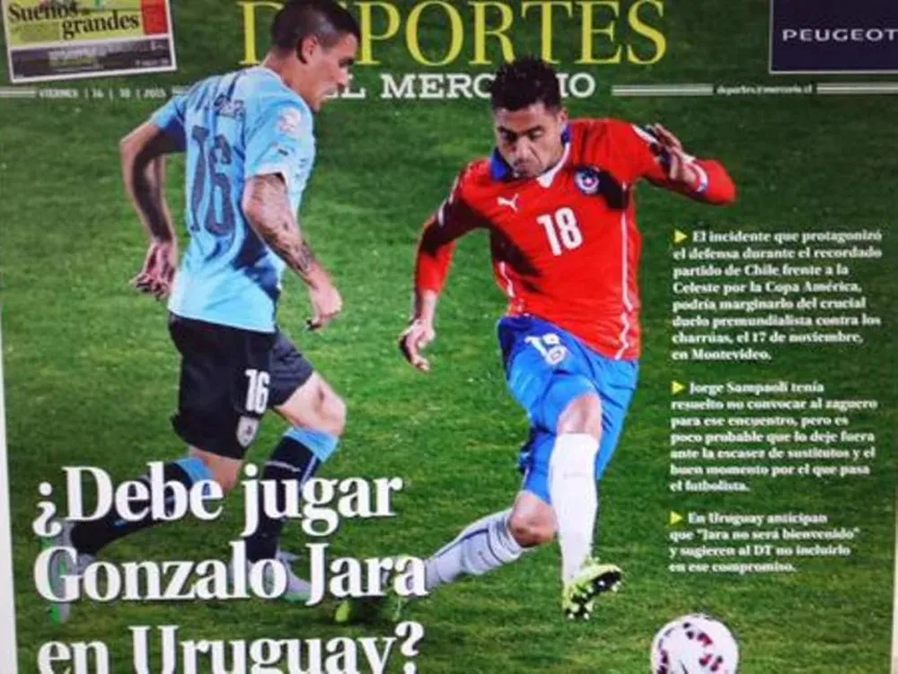 La tapa de El Mercurio de Chile