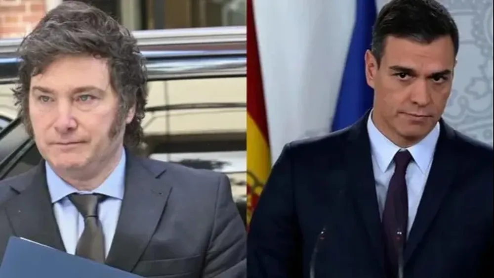 Presidente de Argentina, Javier Milei, y presidente de España, Pedro Sánchez.