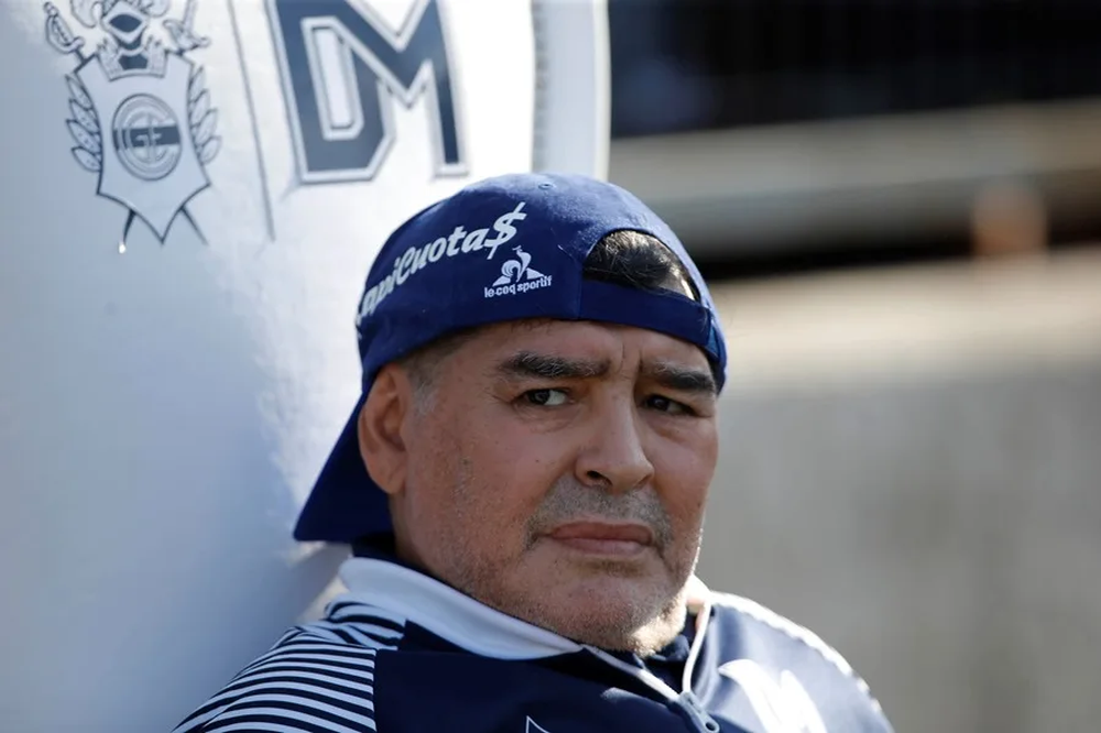 Diego Armando Maradona, cuando dirigía al club argentino &nbsp;Gimnasia y Esgrima La Plata.&nbsp;