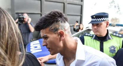 Sebastián Sosa ingresando al Juzgado de Tucumán