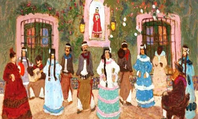 Baile Criollo, un óleo sobre cartón de 62,5 x 83 cm. pìntado por Pedro Figari