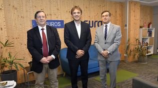 Presidente de APROASE, Esteban Bello, Presidente de Seguros SURA, Juan Pablo Loureiro y Presidente de CUAPROSE, José Luis Urse.