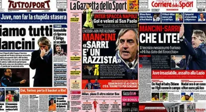Las tapas de los diarios deportivos italianos
