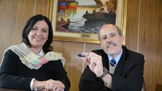 Carina Curci junto a Antonio Sarachu de la AUE