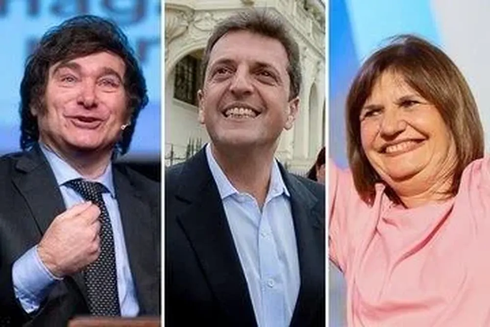 Javier MIlei, Sergio Massa y Patricia Bullrich
