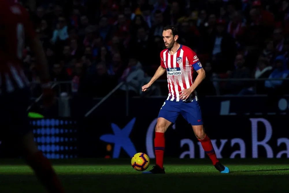 Diego Godín en el partido ante Getafe, en el que se lesionó