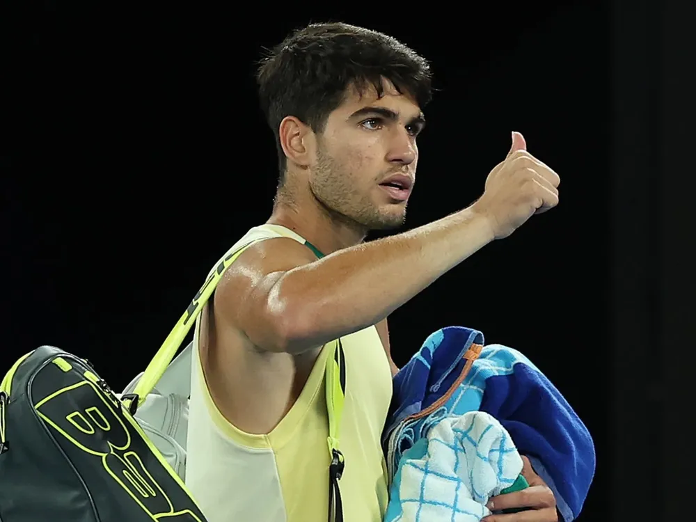 Alcaraz en rueda de prensa.