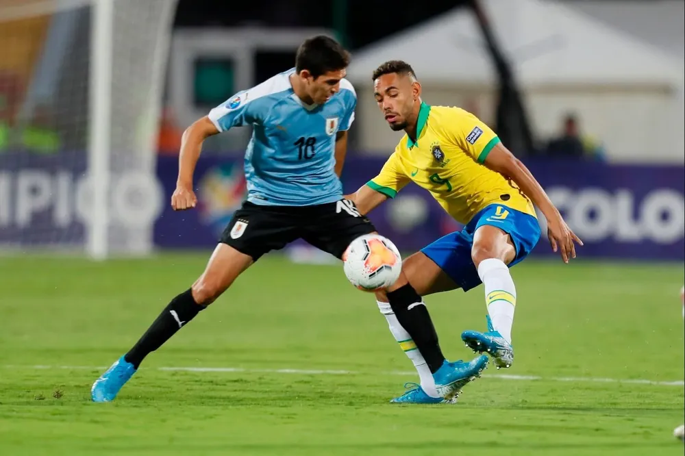 Juan Manuel Sanabria con la sub 23 de Uruguay