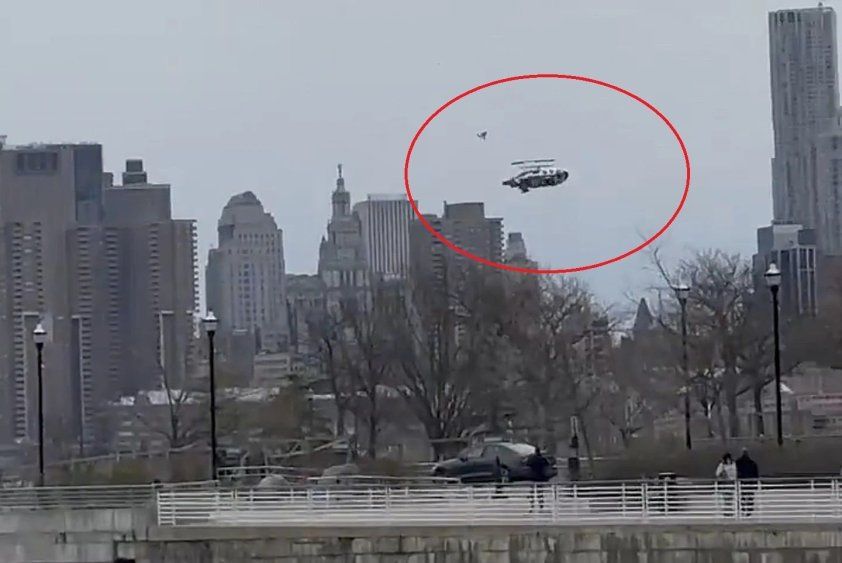 El impactante video del accidente de helicóptero en Nuea York, con las helices desprendiéndose de la nave