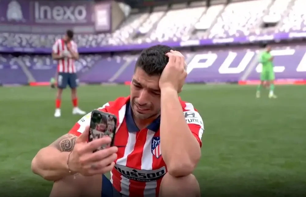 Luis Suárez después del partido que le dio la La Liga.