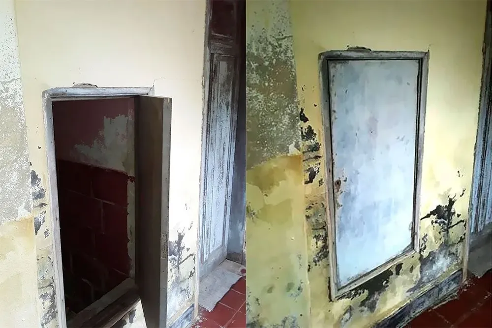 Acceso a la habitación secreta de la estancia Simbol desde donde transmitían los nazis