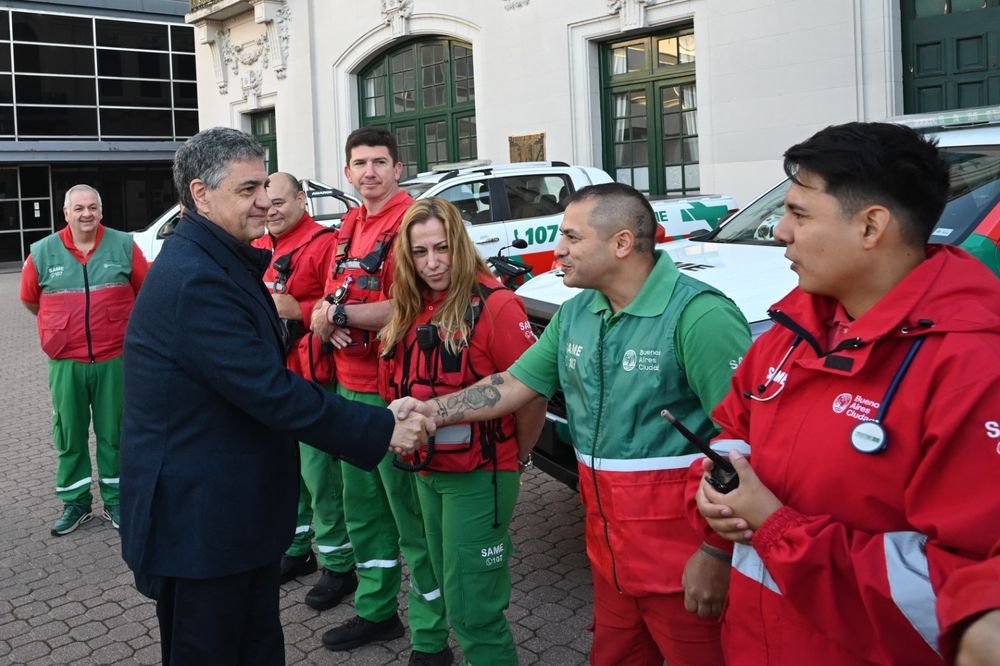 El Jefe de Gobierno de la Ciudad de Buenos Aires, Jorge Macri, visitó a la nueva base y destacó la importancia de la inversión continua en el SAME.