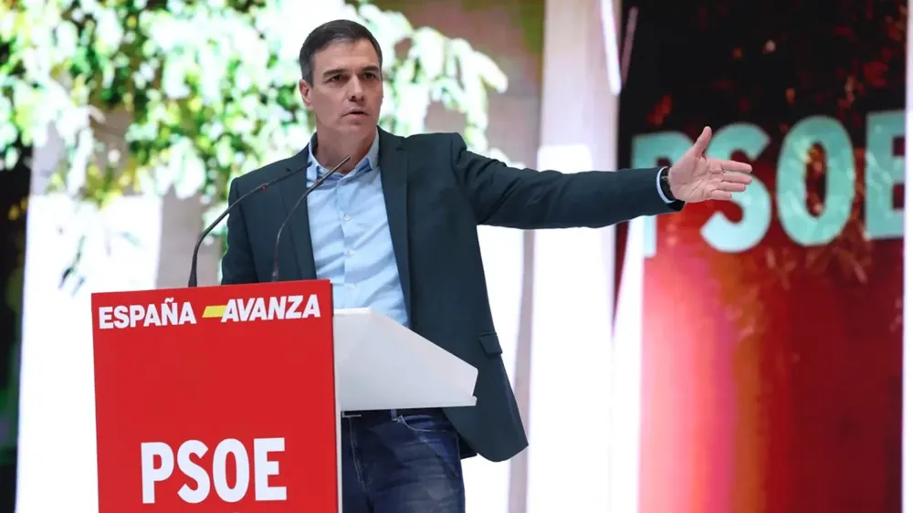 Pedro Sánchez en un acto del PSOE