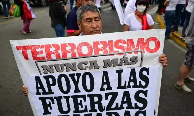Marcha por la paz y en apoyo de la policía y el ejército en Lima.