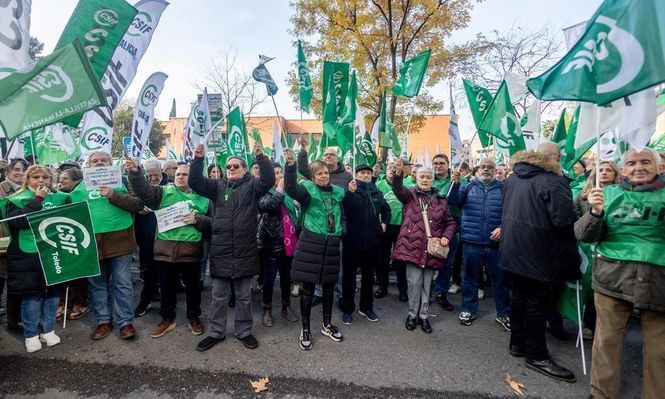 Protesta de la Central Sindical Independiente y de Funcionarios