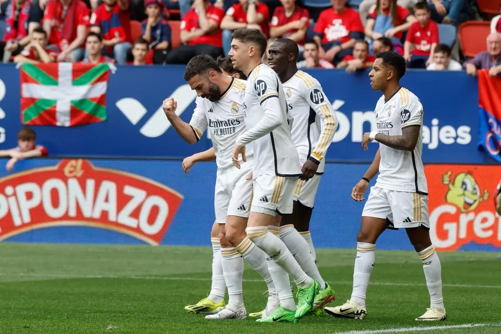 El festejo de Carvajal junto a Fede Valverde