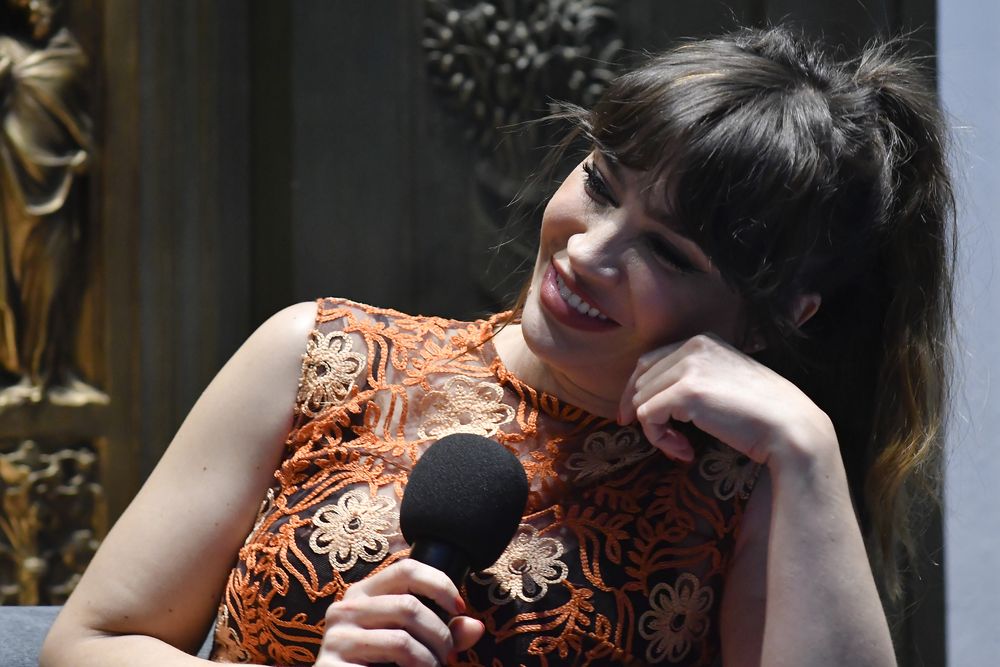 Celeste Cid en la Feria del Libro de Montevideo, en setiembre