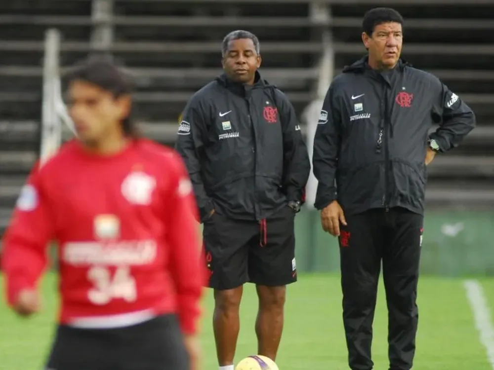 Joel Santana (der.) en el Franzini, hace unos años, cuando dirigía a Flamengo