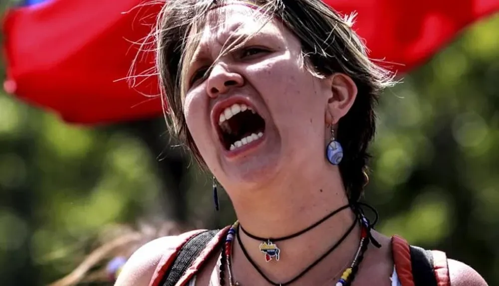 Protesta de estudiante venezolana