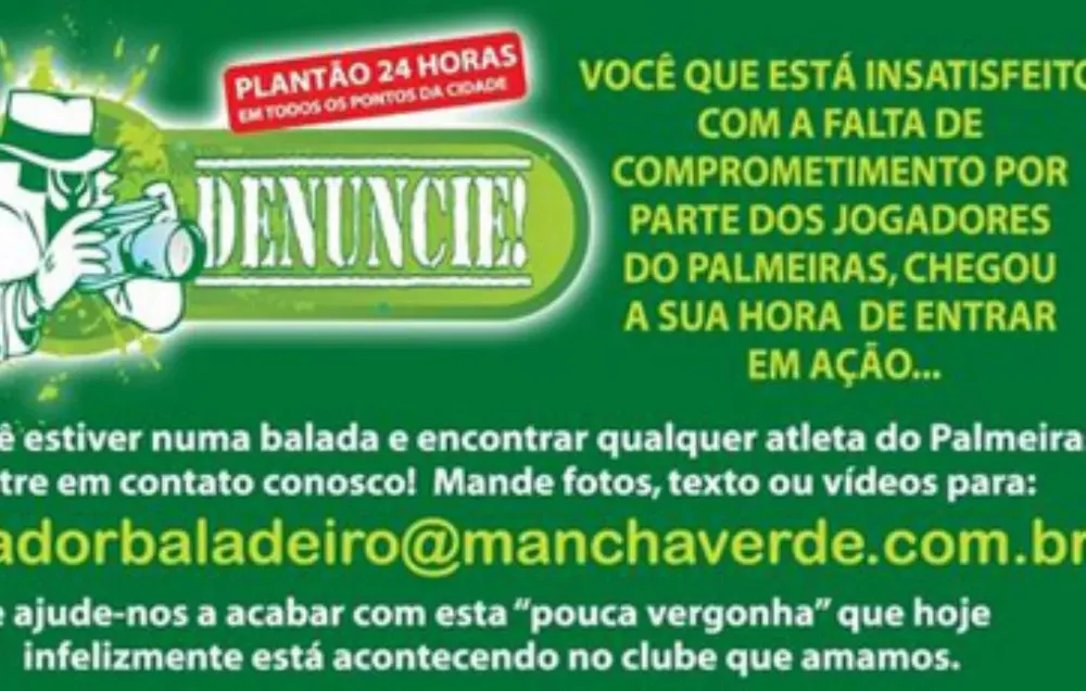 Afiche de la campaña detectivesca de Palmeiras