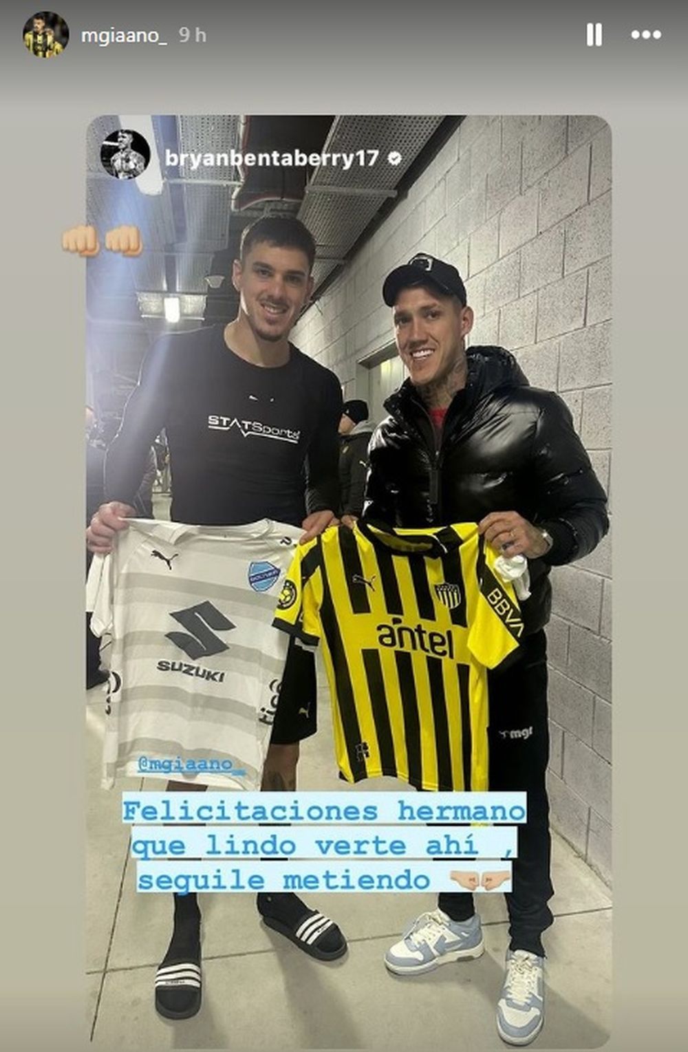Martín Gianoli y Bryan Bentaberry, que se llevó la de Peñarol