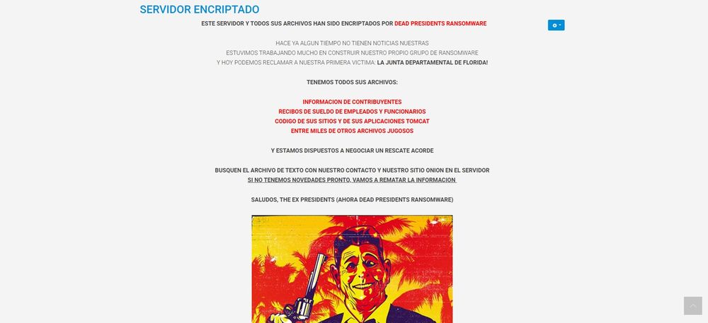 La imagen que se ve al ingresar al sitio de la Junta Departamental de Florida