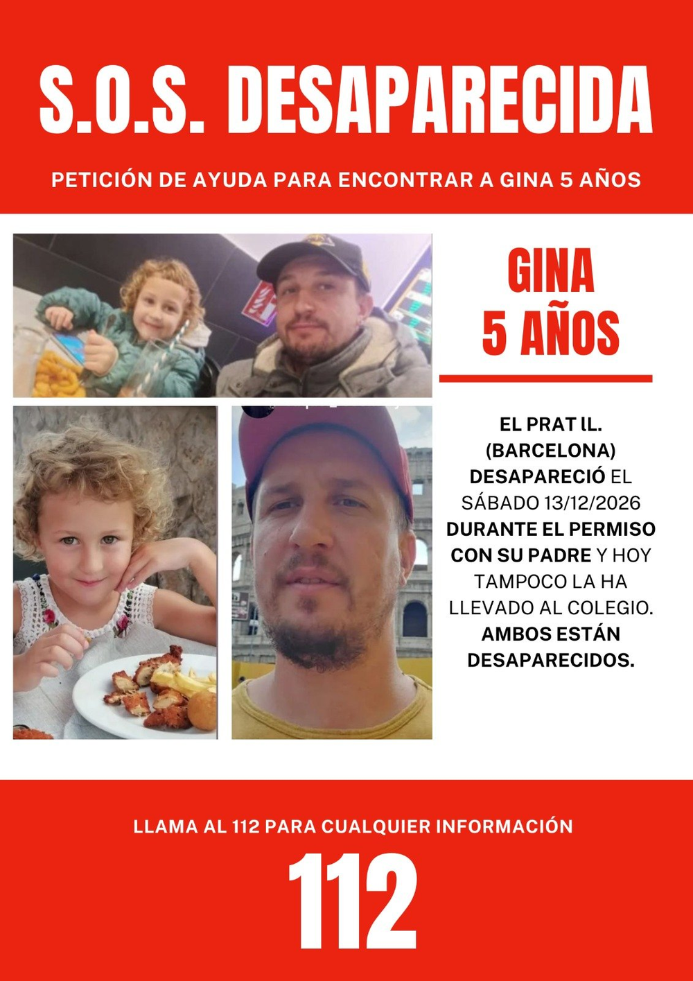 Publicaci&oacute;n de la b&uacute;squeda de Gina en redes sociales