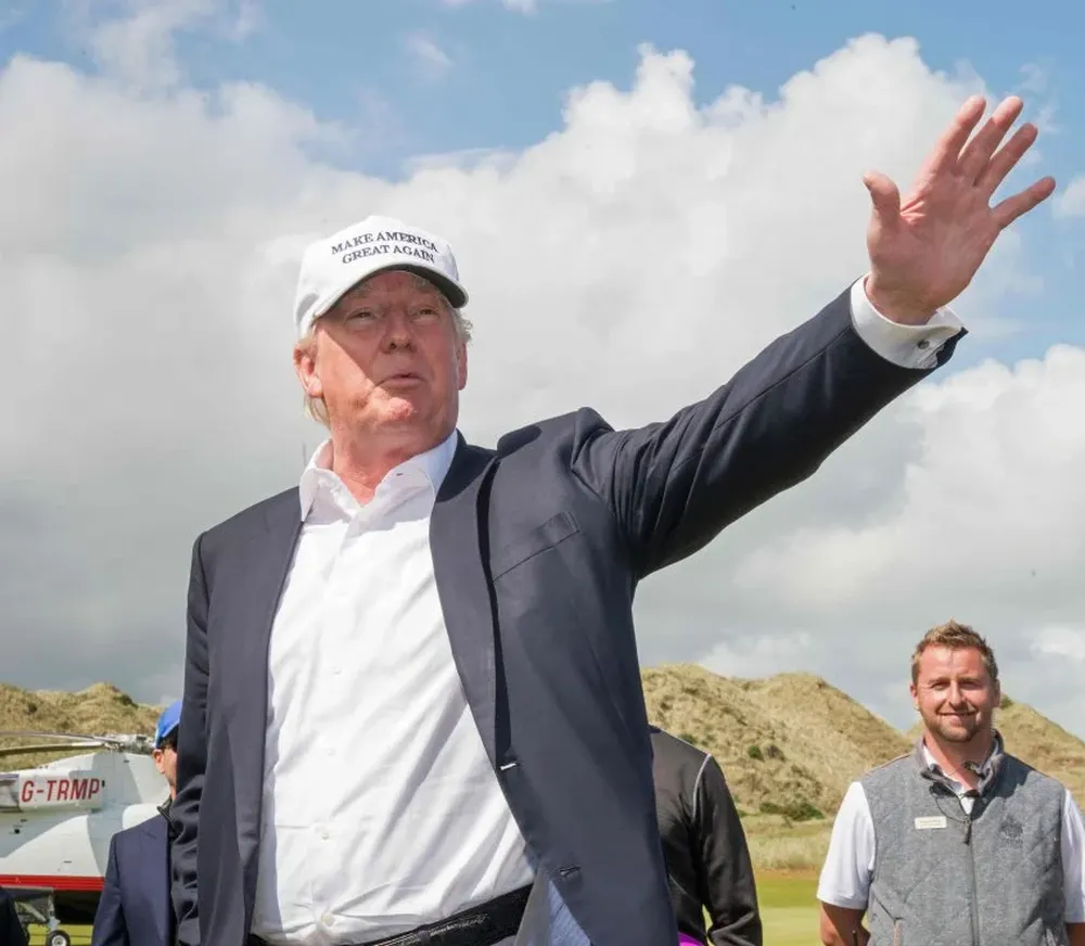 Donald Trump durante su viaje a Escocia.