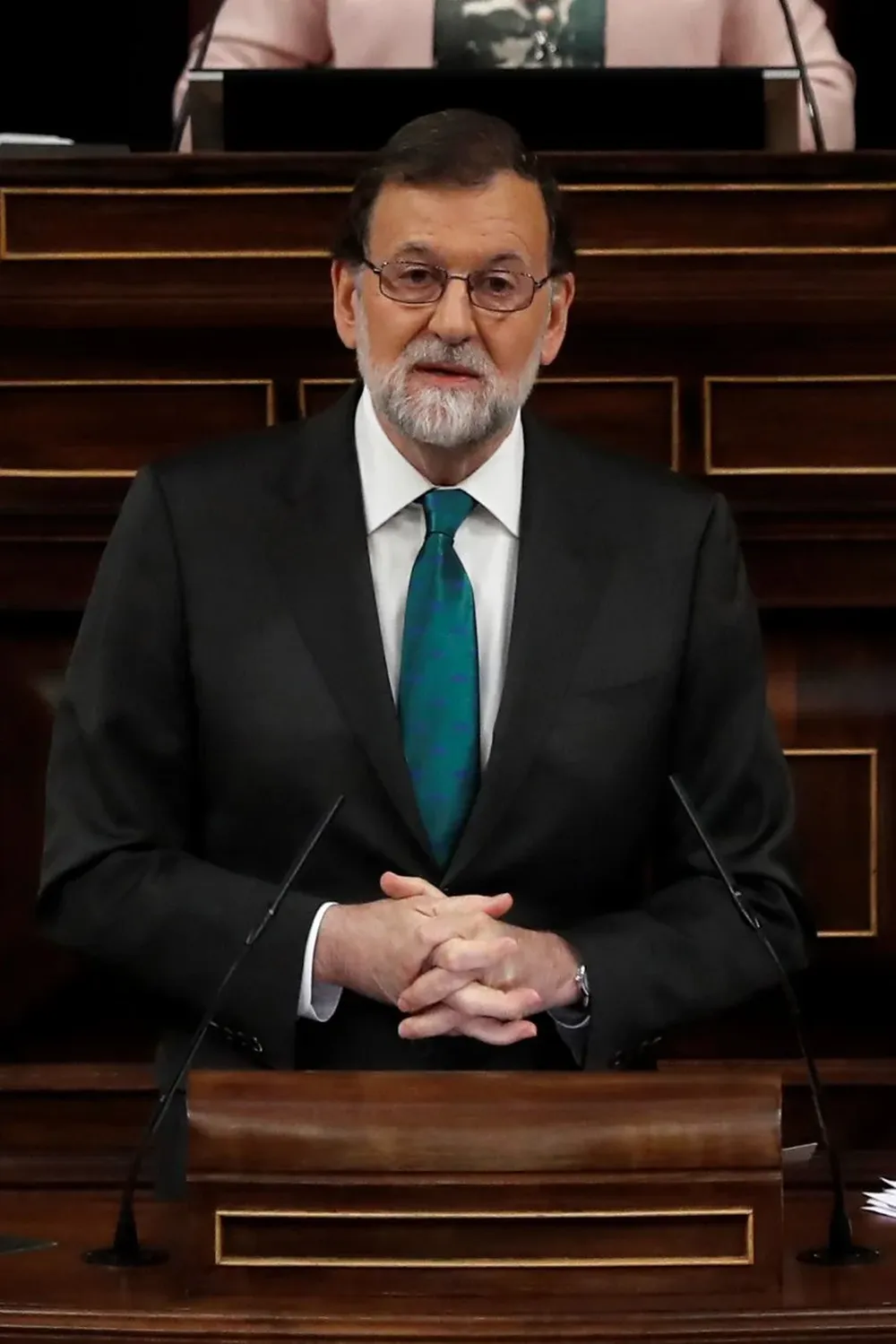 Mariano Rajoy, presidente de España, compareciendo frente al Parlamento