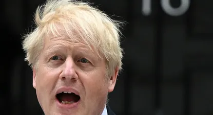 El Primer Ministro Boris Johnson dio su discurso frente al número 10 de Downing Street