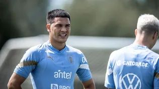 César Araújo en la selección uruguaya. (Archivo)