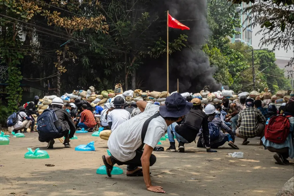 Protestas en Birmania contra la junta militar