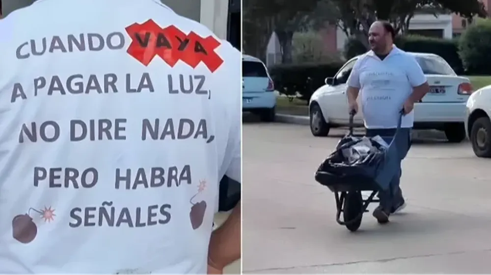 Fue a pagar una boleta de luz de $840.000 y llevó la plata en una carretilla