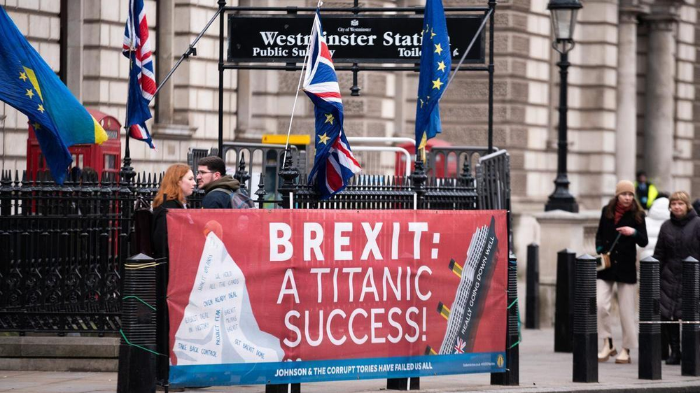 Una protesta contra el Brexit en Westminster