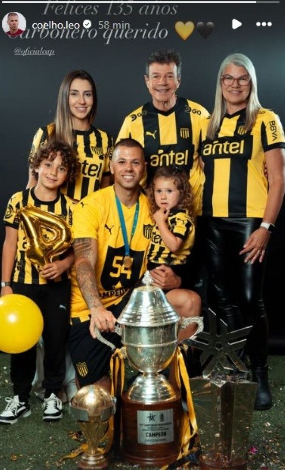 El saludo de L&eacute;o Coelho a Pe&ntilde;arol por sus 135 a&ntilde;os