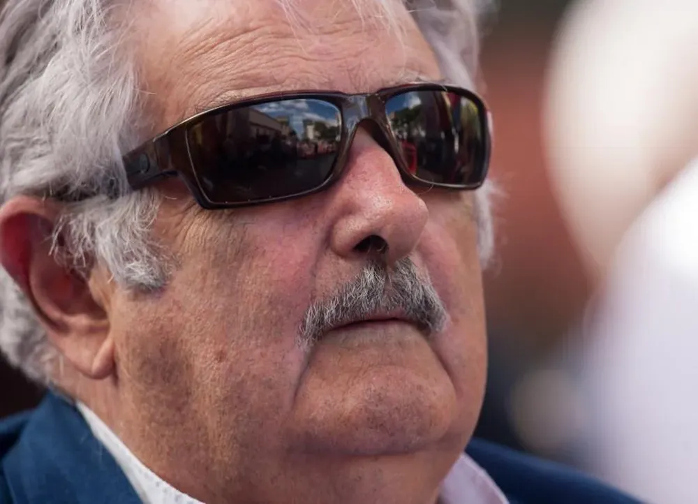 Mujica durante el acto en Caracas