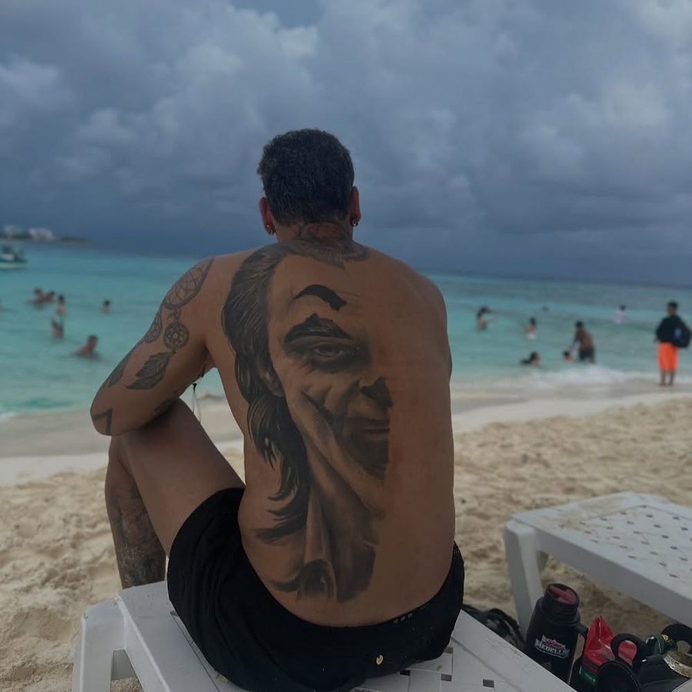 El espectacular tatuaje del Joker que mostró Washington Aguerre