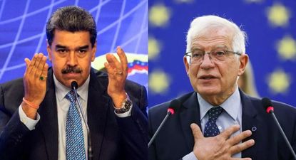 El presidente de Venezuela, Nicolas Maduro, y el jefe de la diplomacia&nbsp; europea, Josep Borrell