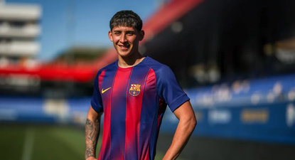 Patricio Pacífico en su presentación como nuevo jugador del Barcelona B