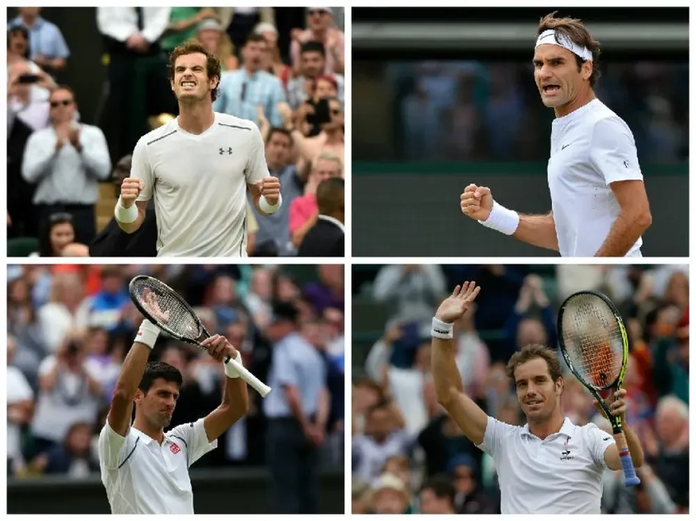 Andy Murray, Roger Federer, Novak Djokovic y Richard Gasquet