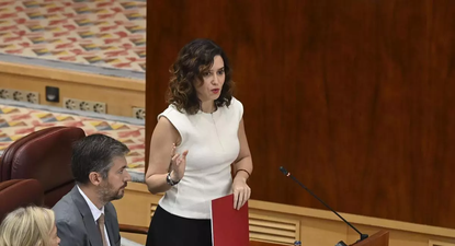 Isabel Díaz Ayuso al intervenir en la Asamblea de Madrid
