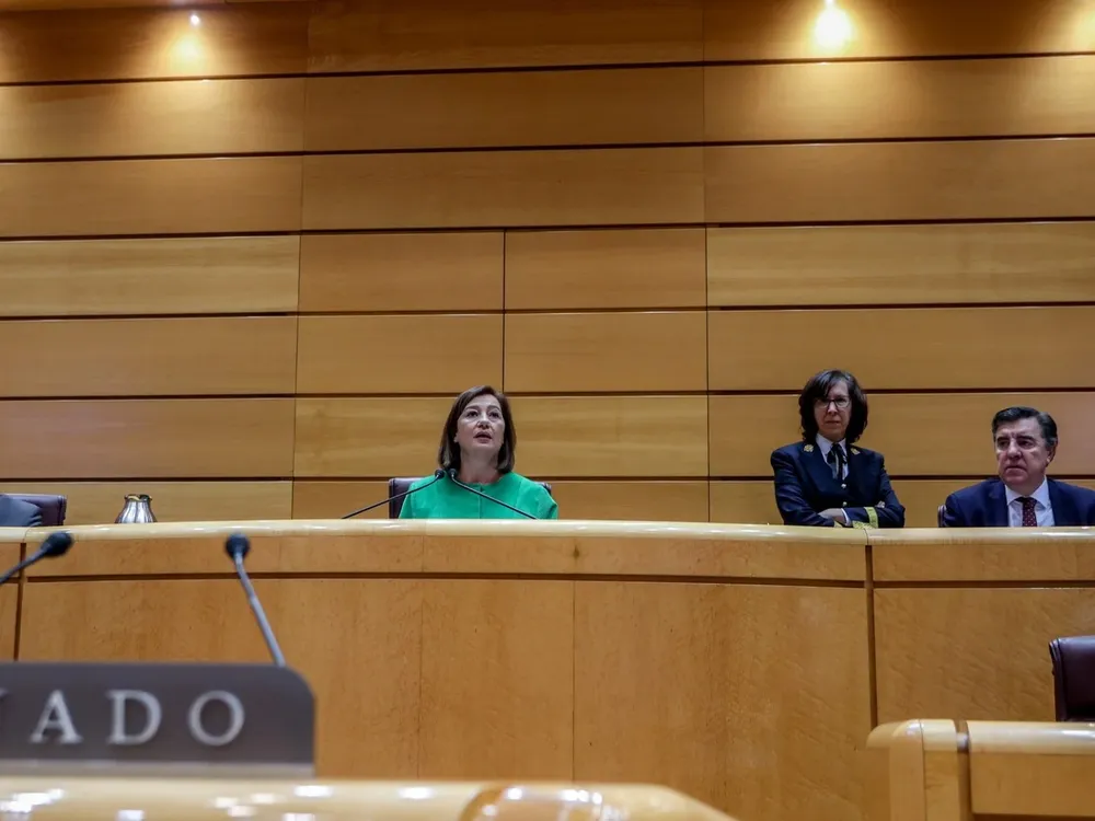 La presidenta del Congreso, Francina Armengol, durante un pleno extraordinario del Congreso de los Diputados en el Palacio del Senado, a 16 de enero de 2024, en Madrid (España).