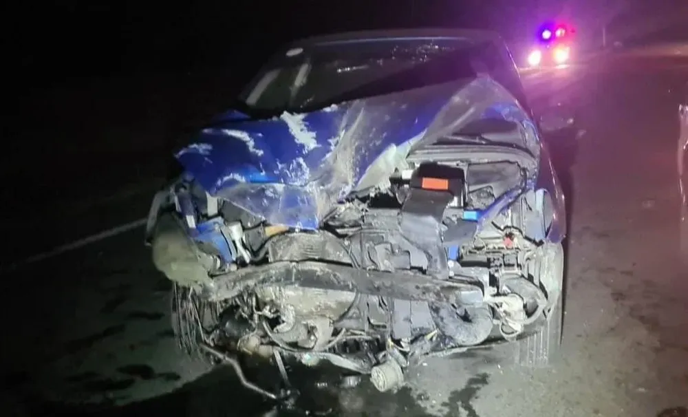 Así quedó uno de los autos involucrados en el accidente